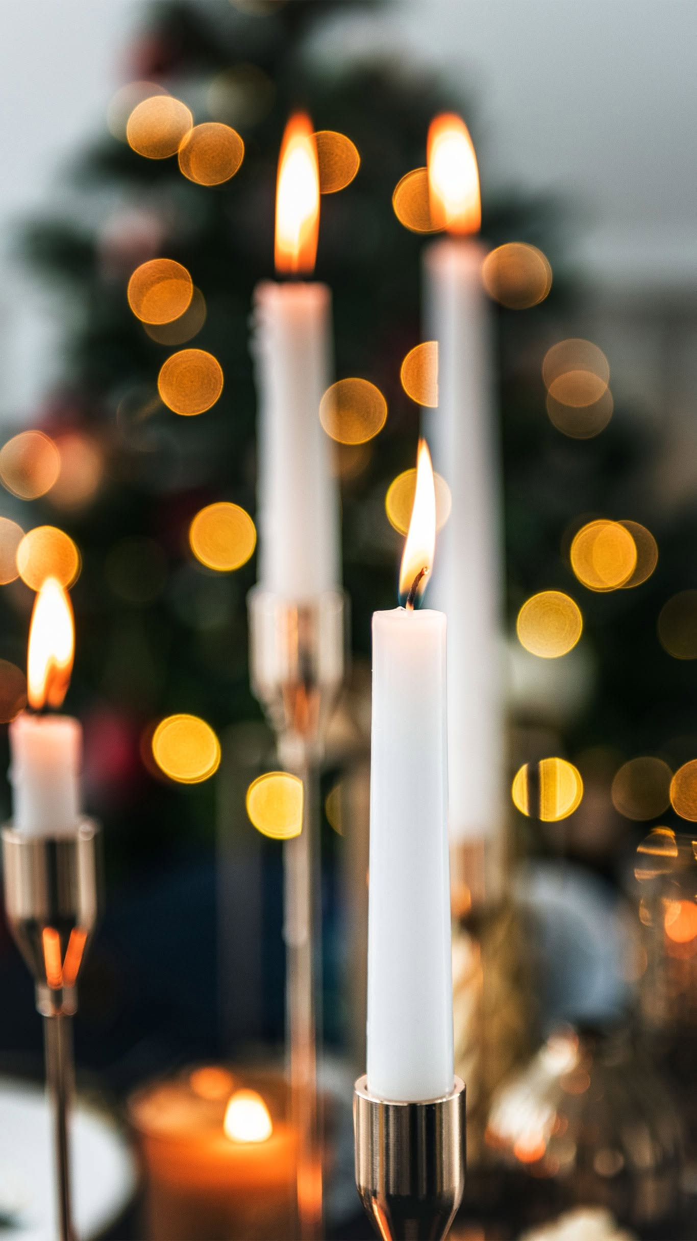 Christmas table with candles Christmas table with candles
